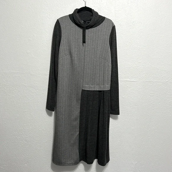 andrea crocetta | Dresses | Andrea Crocetta Long Sleeve Grey Turtleneck  Dress Nwt Size Xl | Poshmark